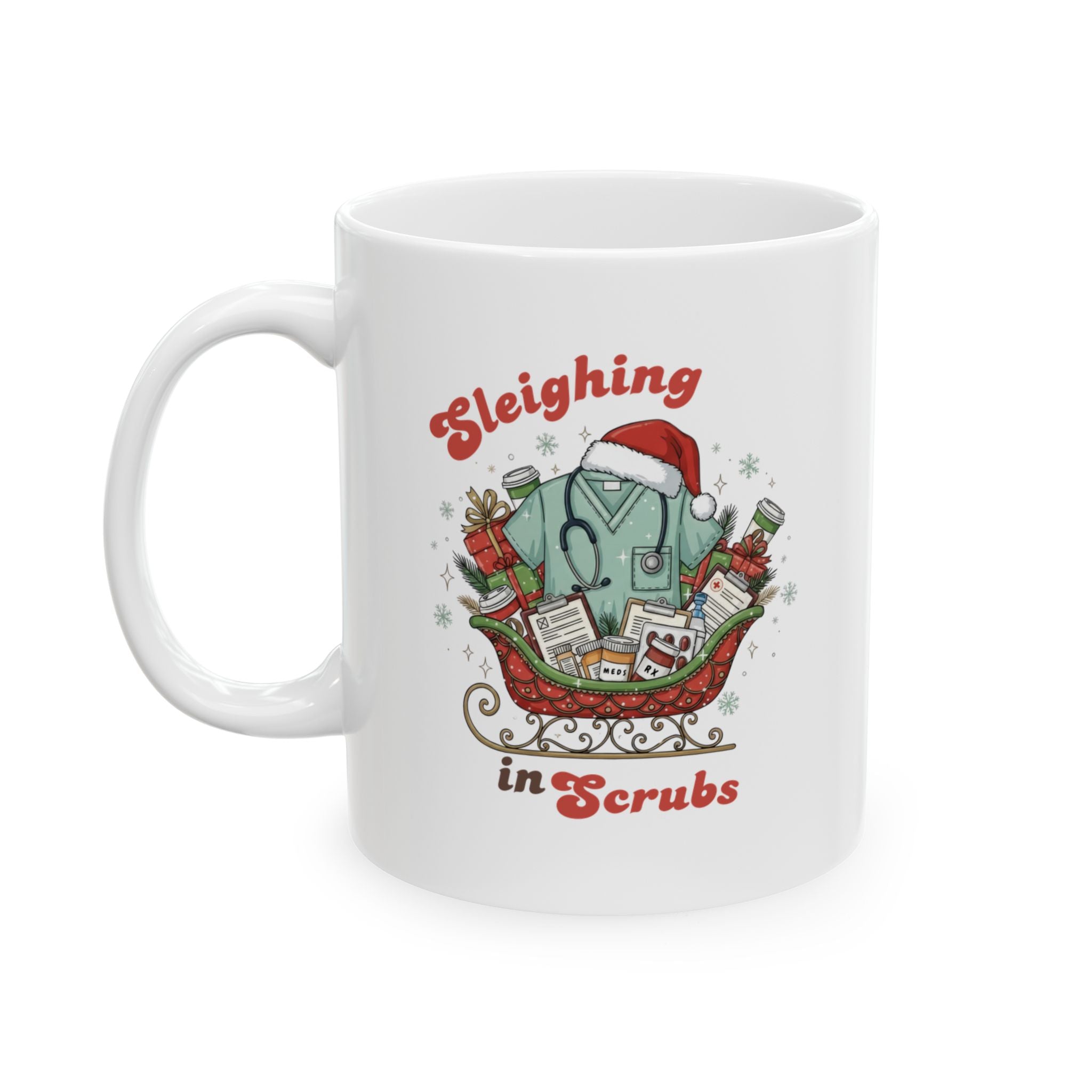 Sleighing in Scrubs Mug