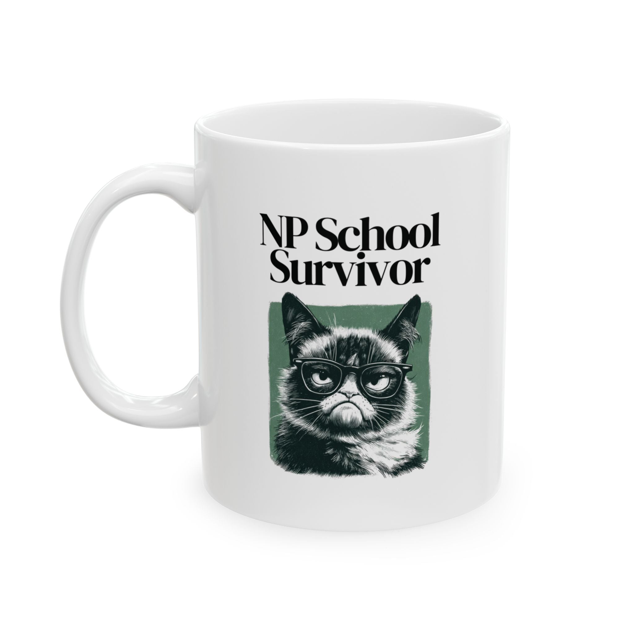 NP School Survivor Grumpy Cat Mug