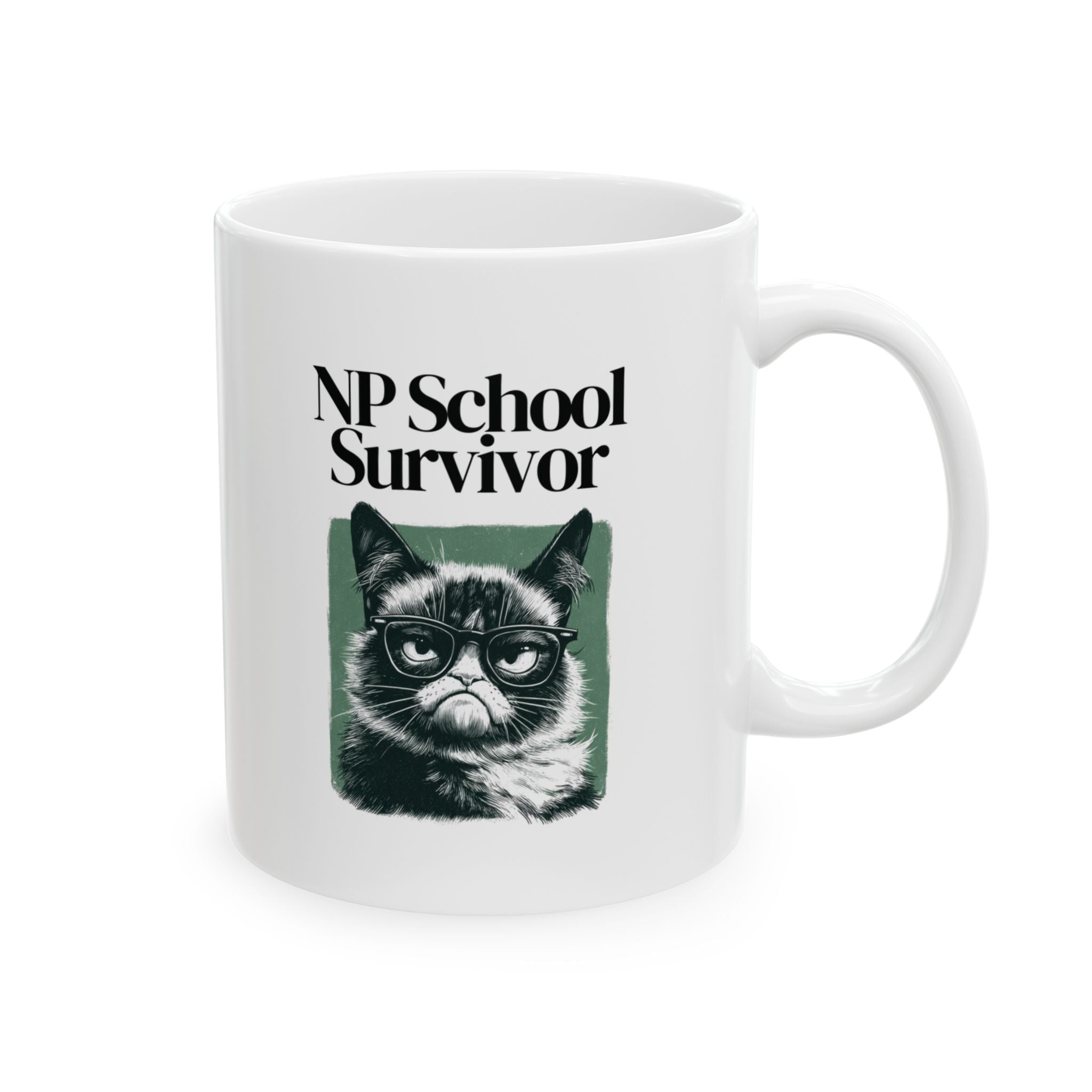 NP School Survivor Grumpy Cat Mug